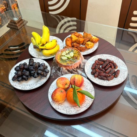 ডাবল লেয়ার ৩৬০° ঘূর্ণায়মান সার্ভিং ট্রে [ China Inspire] কফি কালার